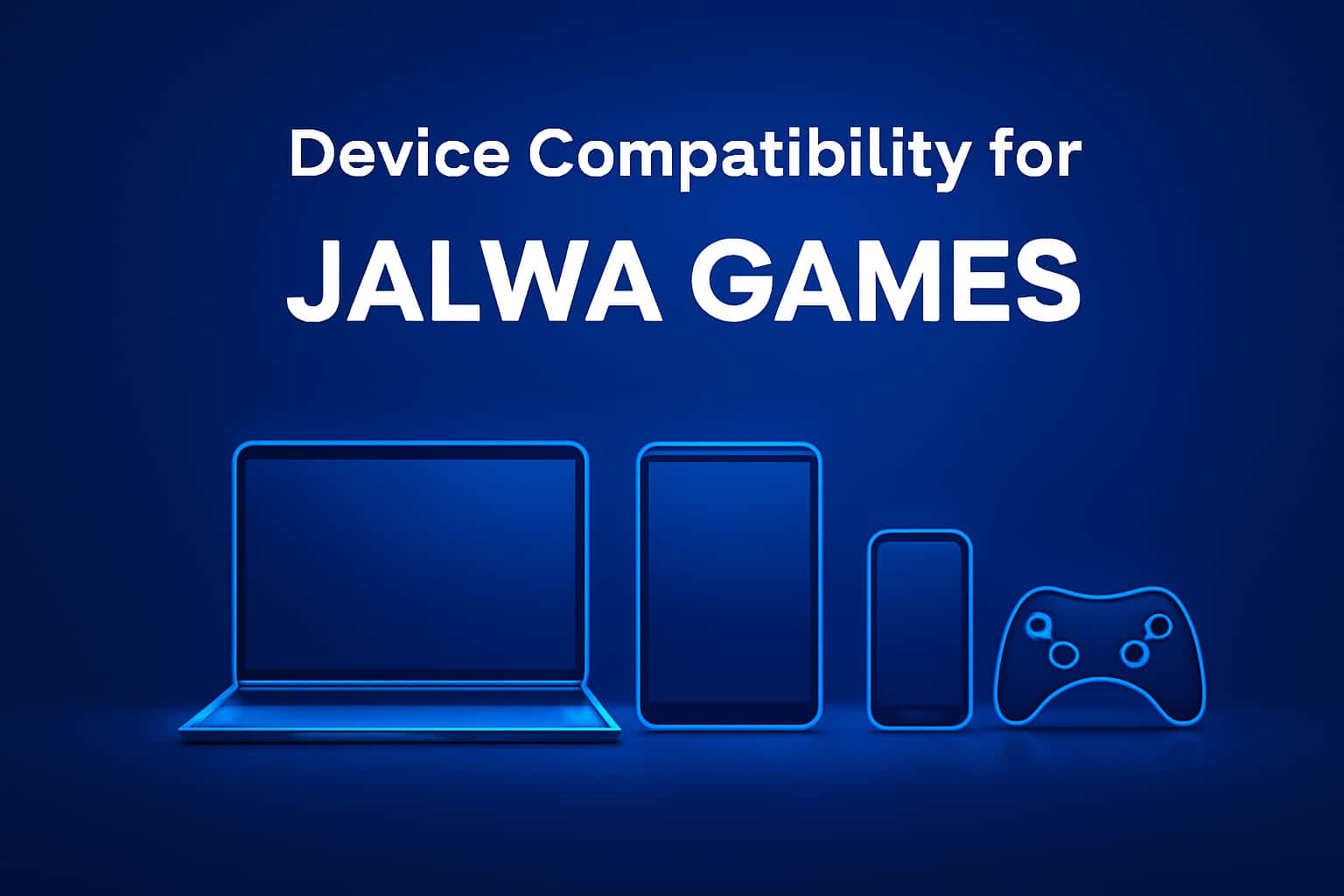 A visual representation of device compatibility for Jalwa Games, featuring the title prominently.