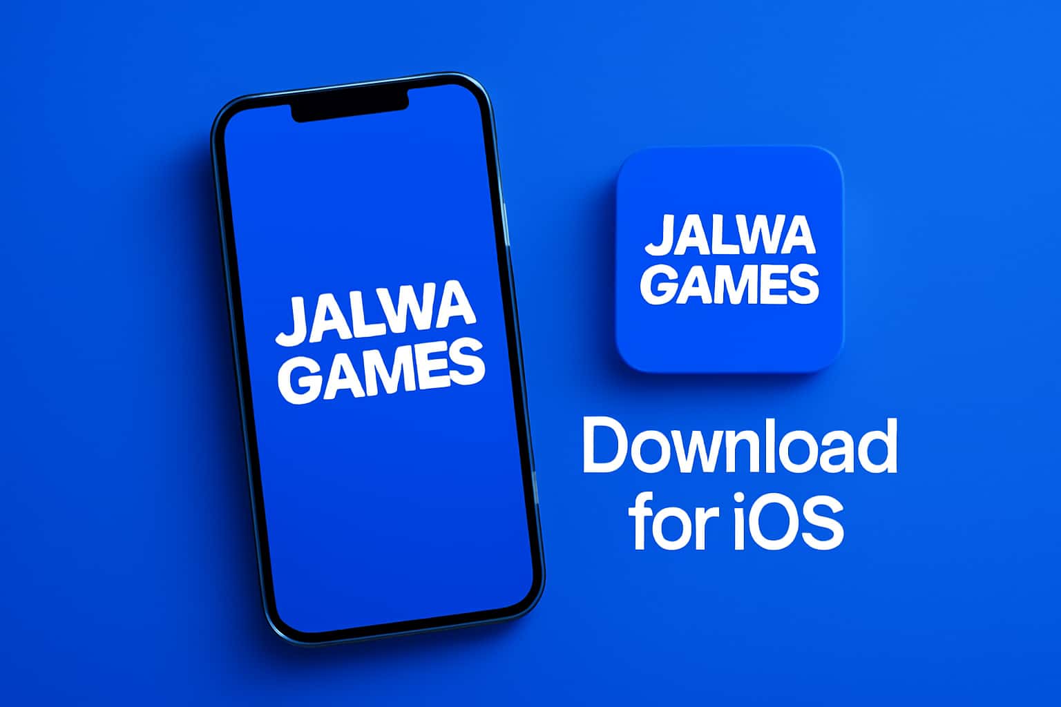 Neutral informational scene about downloading Jalwa Games for iOS.