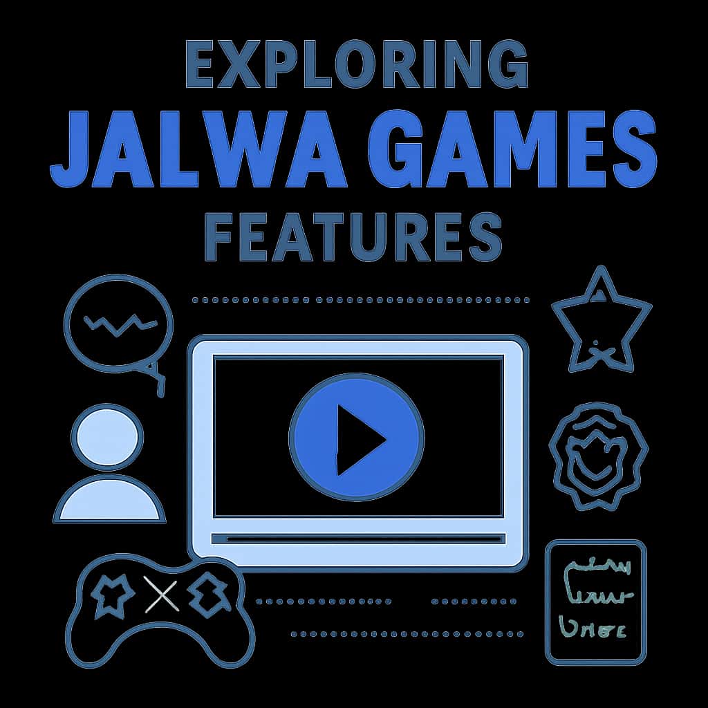 An educational diagram outlining the features of Jalwa Games.