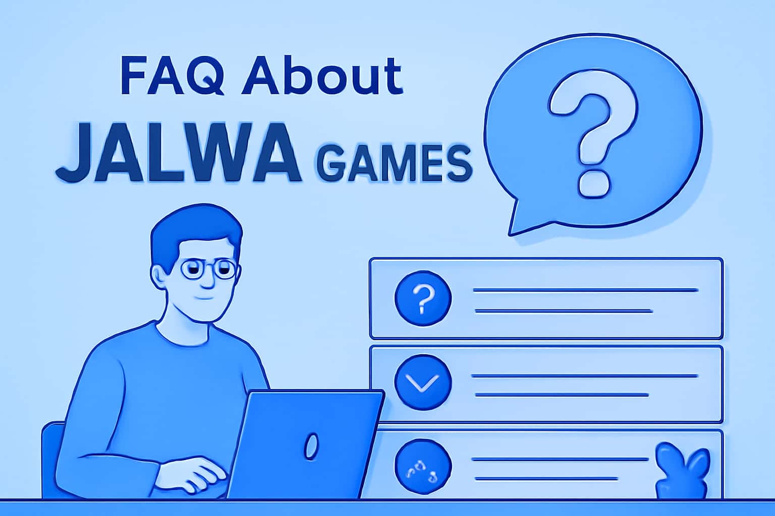 Informational scene about Jalwa Games with the text prominently displayed.