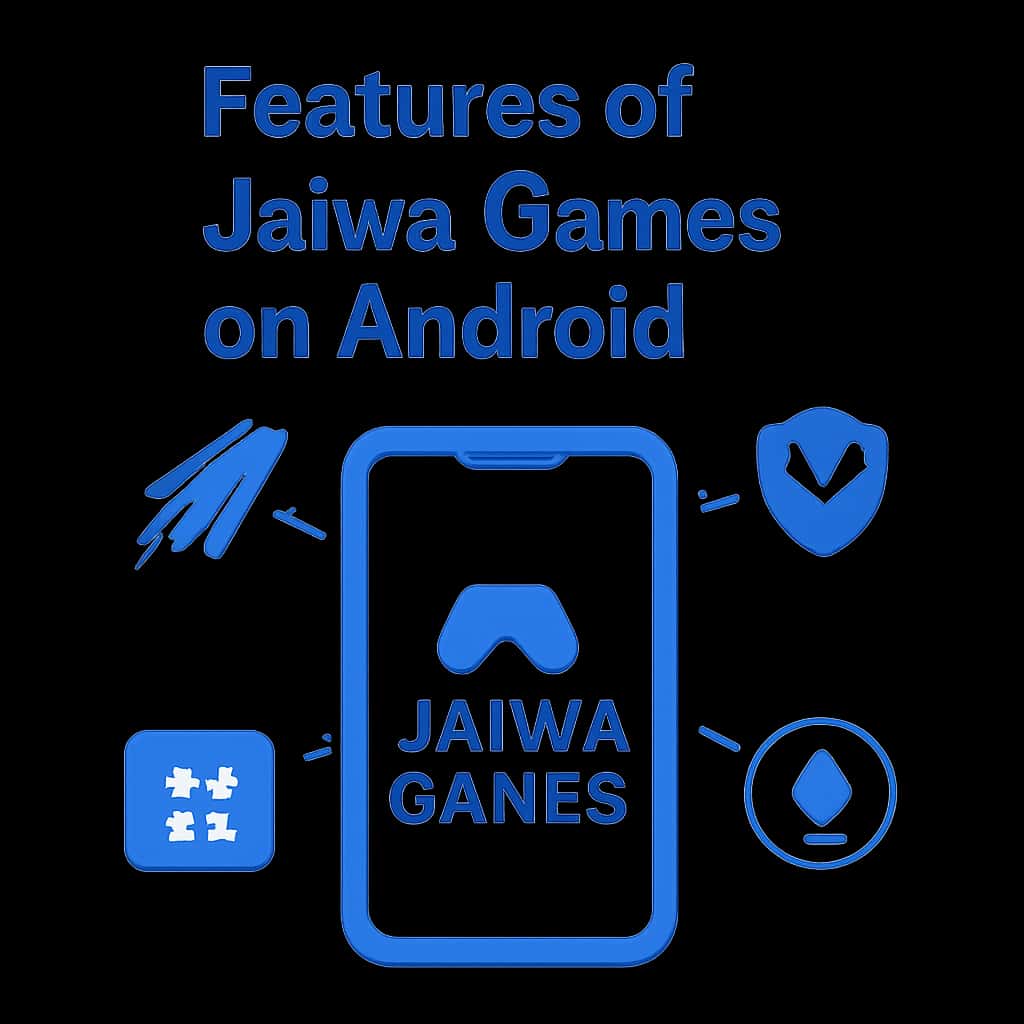 Diagram illustrating features of Jalwa Games on Android.