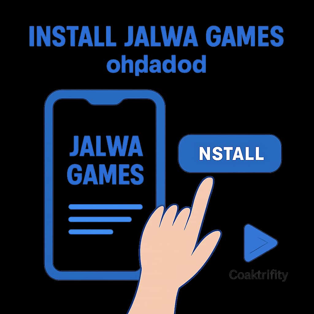 Diagram illustrating the installation process for Jalwa Games on Android.