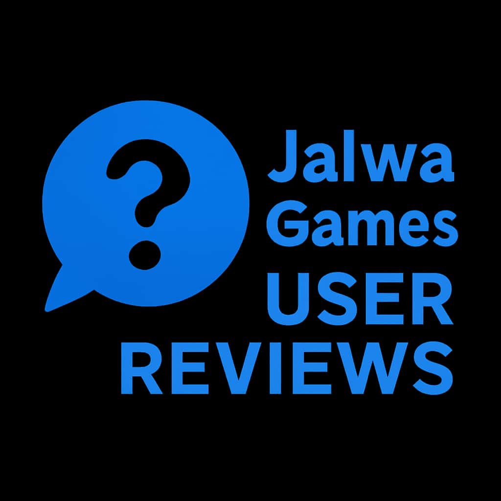 A badge representing Jalwa Games User Reviews, simple and informative.