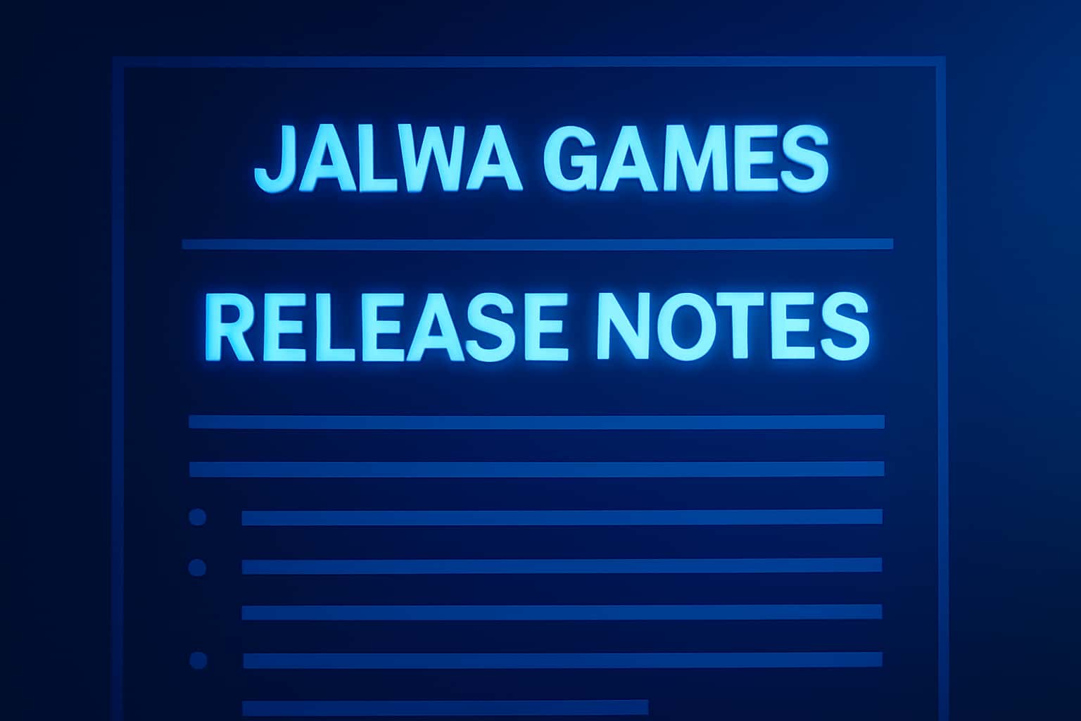 A neutral informational scene on Jalwa Games Release Notes with clear text.