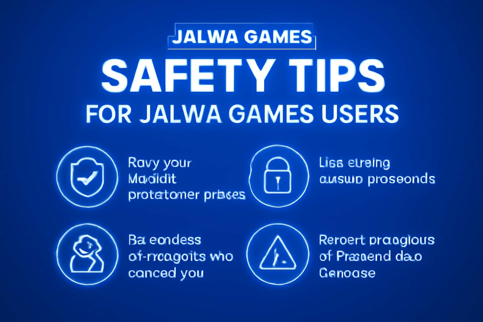 Informative scene illustrating safety tips for Jalwa Games users.
