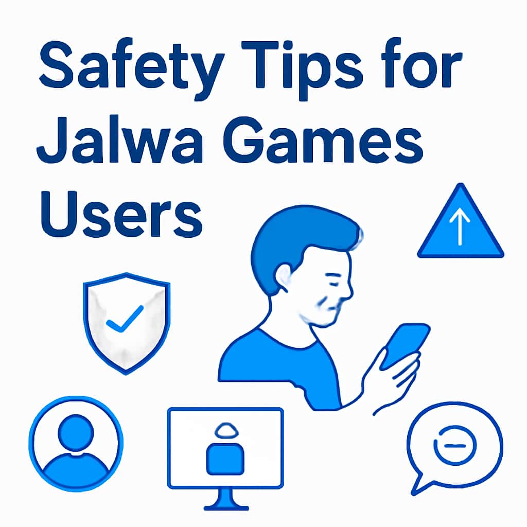 Diagram explaining safety precautions for using Jalwa Games.