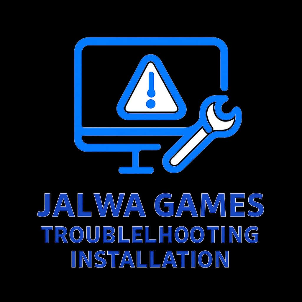 An icon representing troubleshooting for Jalwa Games Installation.