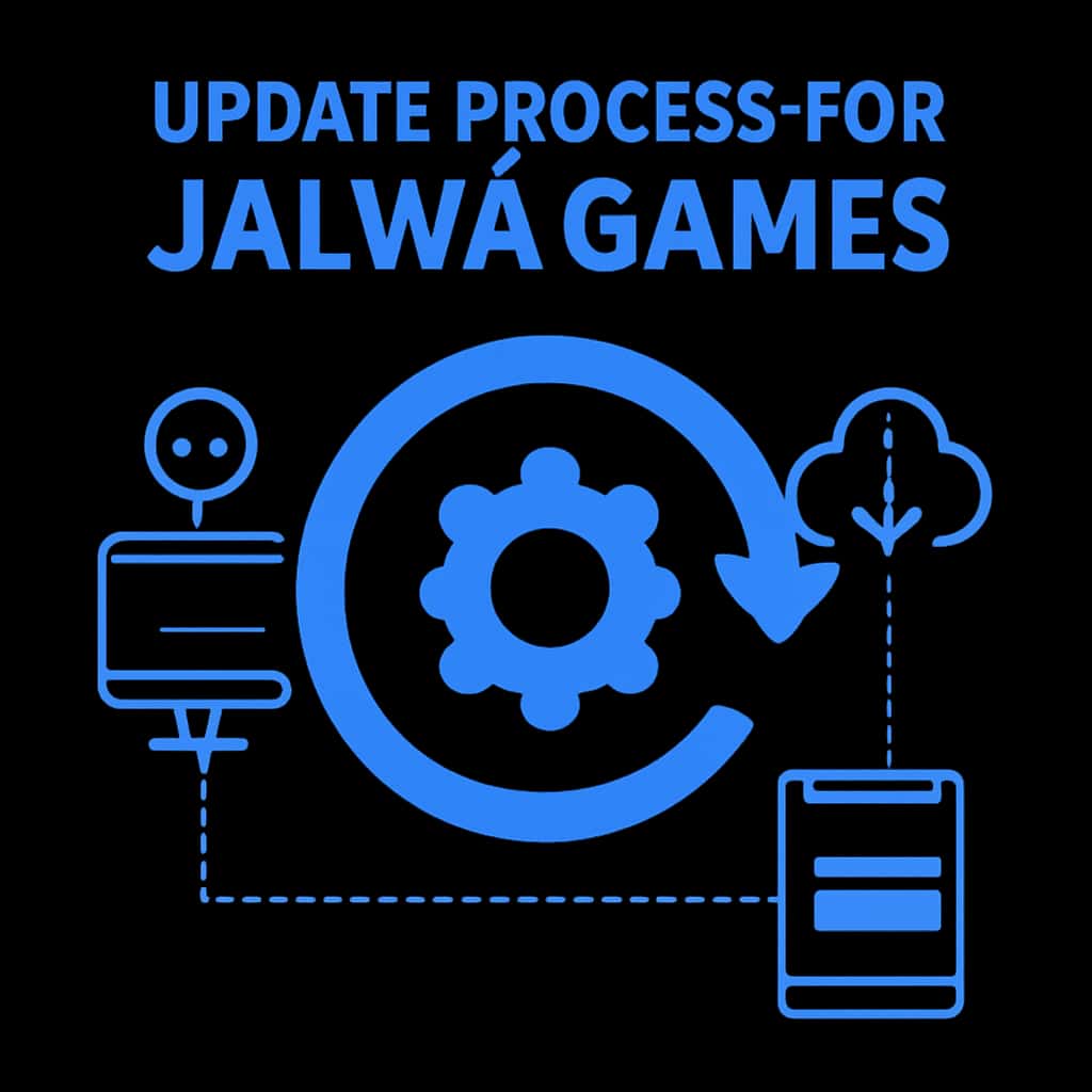 Diagram explaining the update process for Jalwa Games.